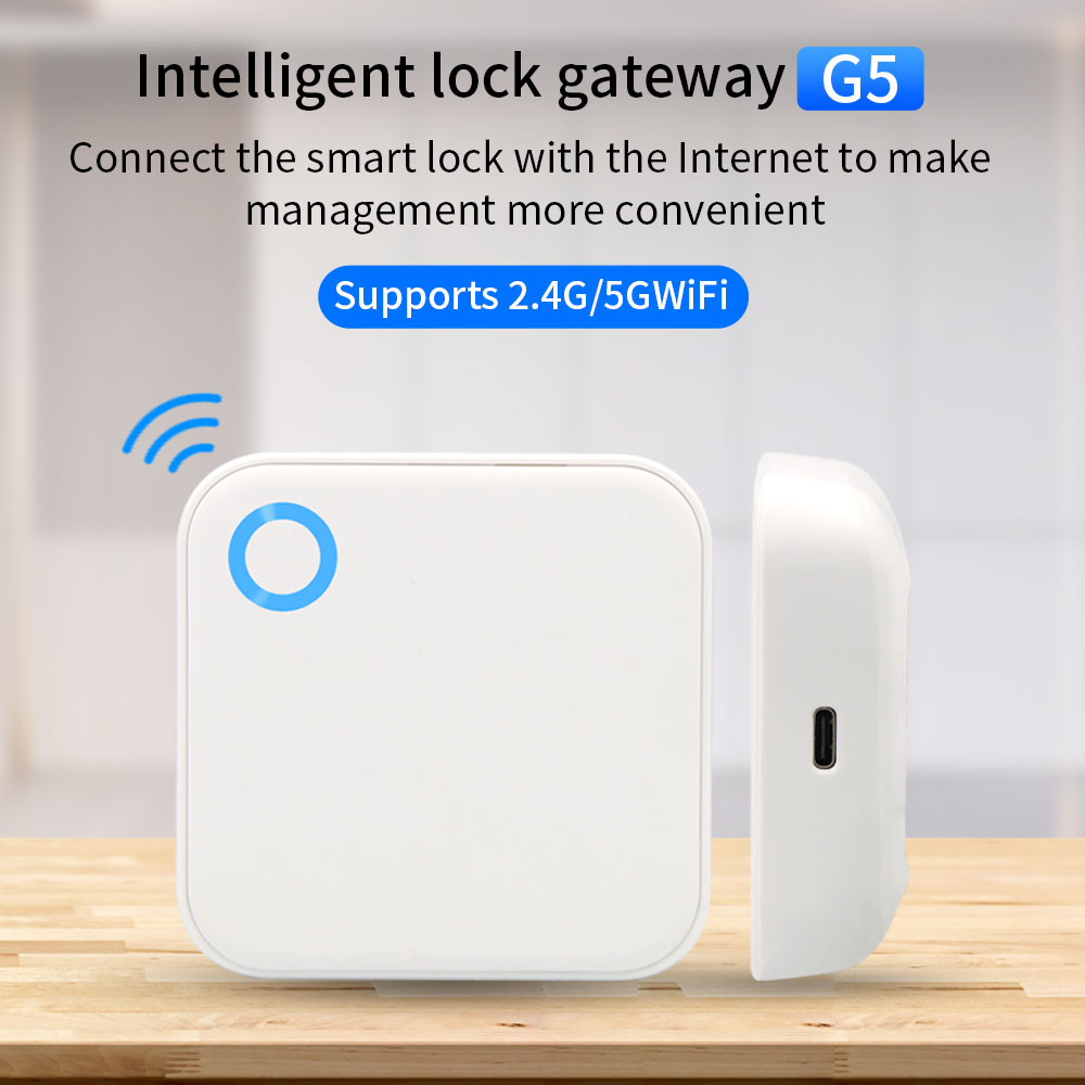 Smart Home Door Lock - 2.4G+5G TTLOCK WIFI Gateway G5 Bluetooth